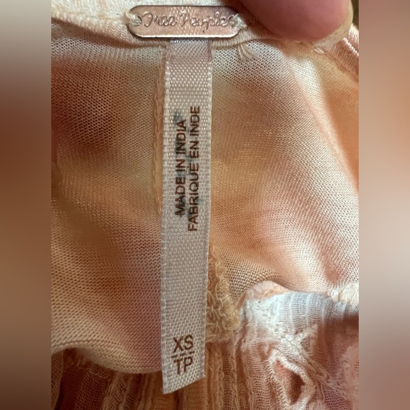 NWT FREE PEOPLE Riptide Sleeveless Open Front Dress Cutwork Lace Peach Size XS - Picture 12 of 15